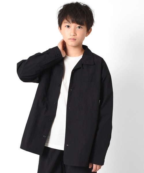 GLAZOS（グラソス）の「リップ・オープンカラー長袖シャツ【セットアップ対応】（シャツ/ブラウス・キッズ・ブラック/グレー/カーキ・140cm/150cm/160cm/170cm）」の11枚目の写真