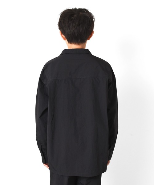GLAZOS（グラソス）の「リップ・オープンカラー長袖シャツ【セットアップ対応】（シャツ/ブラウス・キッズ・ブラック/グレー/カーキ・140cm/150cm/160cm/170cm）」の5枚目の写真