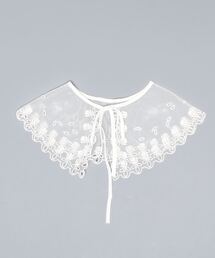 emesuelee | バリエーションレース付け襟 刺しゅう シースルー 春夏(付け襟)