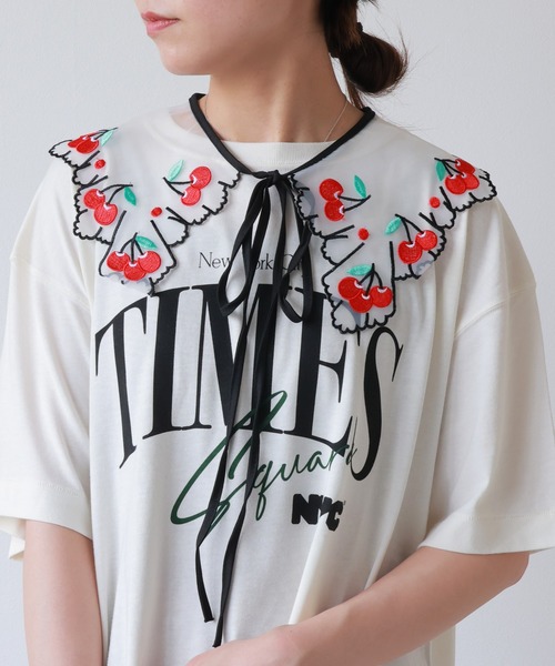 emesuelee（エメスーリー）の「バリエーションレース付け襟 刺しゅう シースルー 春夏（付け襟・レディース・ホワイト系2/ホワイト系1/ブラック系4/ブラック系3/ホワイト系3/ホワイト/ホワイト系4/ブラック/ブラック系1/ホワイト系5/ブラック系2/ホワイト系7/ブラック系5/ブラック系6/ホワイト系6/ホワイト系9/イエロー/ホワイト系8/ブラック系7・フリー）」の18枚目の写真