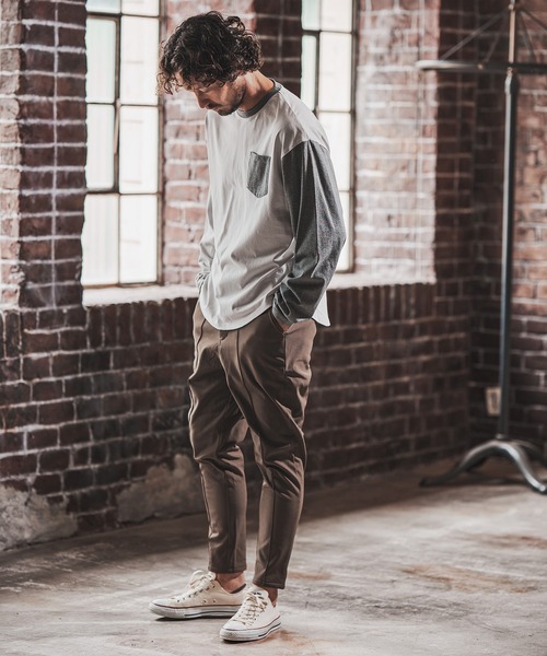 FACTOTUM（ファクトタム）の「mlt3971- One Arm Color Scheme Baseball Type Long-sleeve T-Shirt カットソー（Tシャツ/カットソー・メンズ・ホワイト/グレー系その他/ナチュラル・46/48/44）」の12枚目の写真