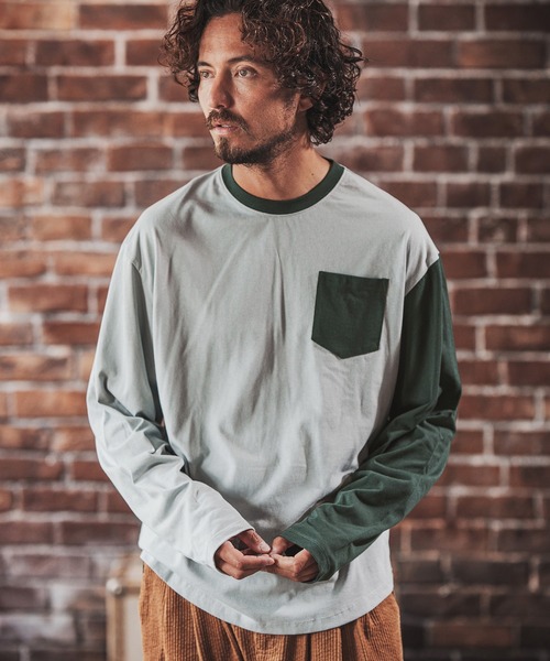 FACTOTUM（ファクトタム）の「mlt3971- One Arm Color Scheme Baseball Type Long-sleeve T-Shirt カットソー（Tシャツ/カットソー・メンズ・ホワイト/グレー系その他/ナチュラル・46/48/44）」の13枚目の写真