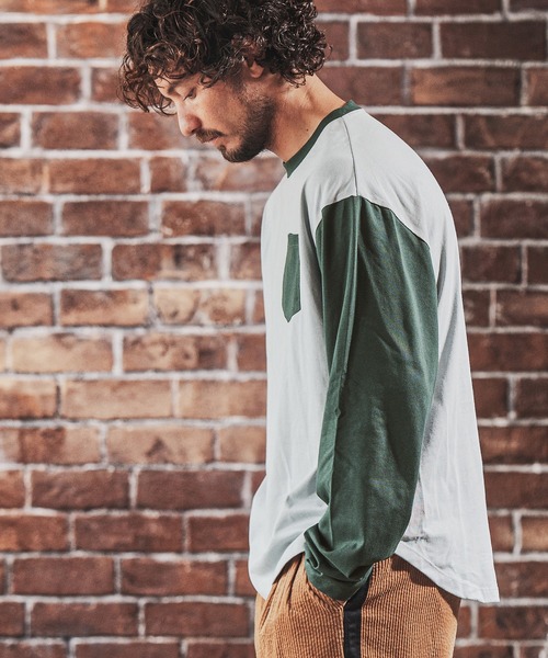 FACTOTUM（ファクトタム）の「mlt3971- One Arm Color Scheme Baseball Type Long-sleeve T-Shirt カットソー（Tシャツ/カットソー・メンズ・ホワイト/グレー系その他/ナチュラル・46/48/44）」の14枚目の写真