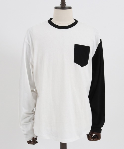 FACTOTUM（ファクトタム）の「mlt3971- One Arm Color Scheme Baseball Type Long-sleeve T-Shirt カットソー（Tシャツ/カットソー・メンズ・ホワイト/グレー系その他/ナチュラル・46/48/44）」の16枚目の写真