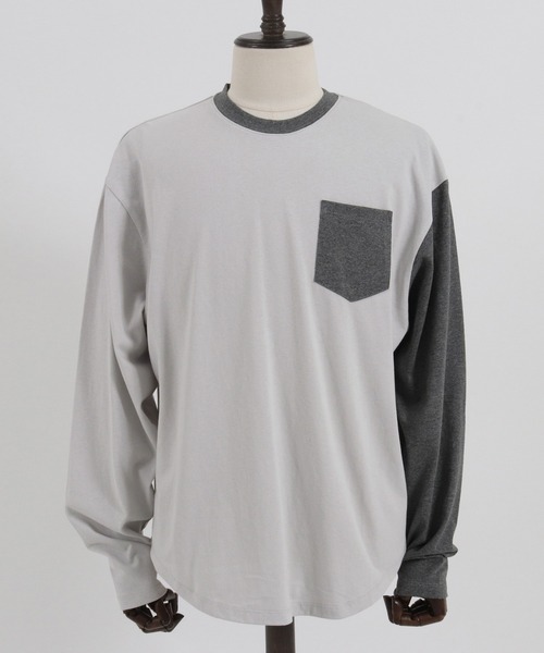 FACTOTUM（ファクトタム）の「mlt3971- One Arm Color Scheme Baseball Type Long-sleeve T-Shirt カットソー（Tシャツ/カットソー・メンズ・ホワイト/グレー系その他/ナチュラル・46/48/44）」の18枚目の写真