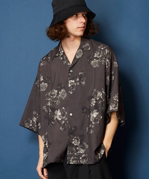 セール】ビッグシルエット総柄開襟アロハシャツ（シャツ/ブラウス