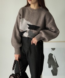 ニュアンスデザインニット