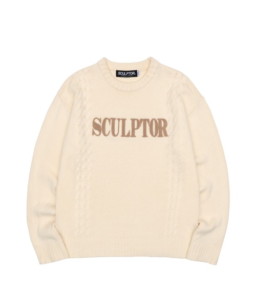 SCULPTOR（スカルプター）の「Cable Color Logo Knit/ケーブルカラー