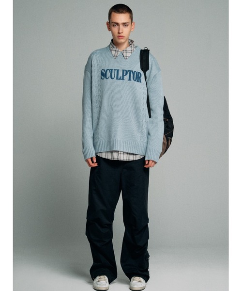 SCULPTOR（スカルプター）の「Cable Color Logo Knit/ケーブルカラー