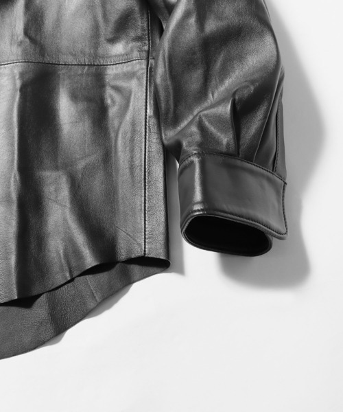 ROOPTOKYO（ループトウキョウ）の「LEATHER SHIRT レザーシャツ（ライダースジャケット・メンズ・ブラック・2/3）」の6枚目の写真