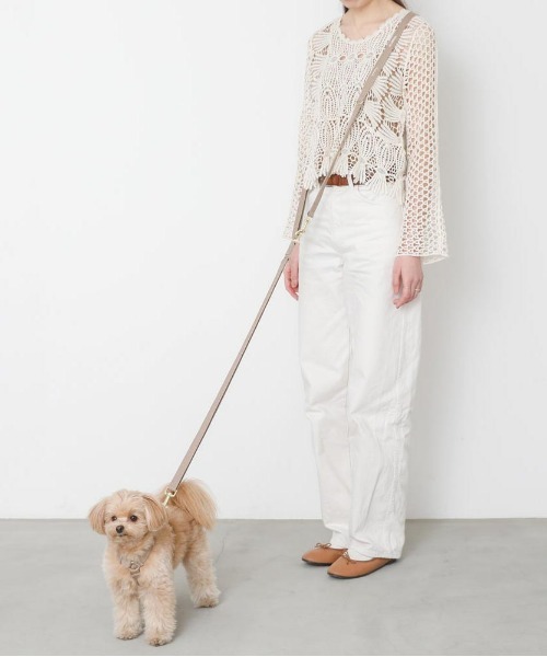 moncheri（モンシェリ）の「コットンライクハーネス（リード/ハーネス/首輪・レディース・モカ/ベージュ/アイボリー・S/M）」の11枚目の写真