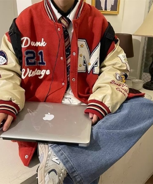MGV(エムジーヴィー)の「ビックシルエットスタジャン(スタジャン・メンズ・ネイビー/レッド/グリーン・MEDIUM/LARGE/X-LARGE)」の6枚目の写真