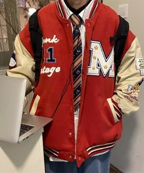 MGV(エムジーヴィー)の「ビックシルエットスタジャン(スタジャン・メンズ・ネイビー/レッド/グリーン・MEDIUM/LARGE/X-LARGE)」の7枚目の写真