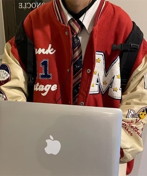 MGV(エムジーヴィー)の「ビックシルエットスタジャン(スタジャン・メンズ・ネイビー/レッド/グリーン・MEDIUM/LARGE/X-LARGE)」の8枚目の写真