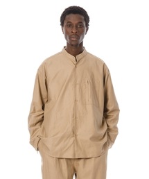Cotton Linen Band Collar Shirt / コットンリネンバンドカラーシャツ