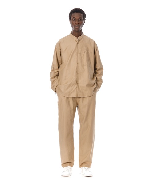 Sandinista(サンディニスタ)の「Cotton Linen Band Collar Shirt / コットンリネンバンドカラーシャツ(シャツ/ブラウス・メンズ・ベージュ/ネイビー・LARGE/MEDIUM/SMALL)」の6枚目の写真