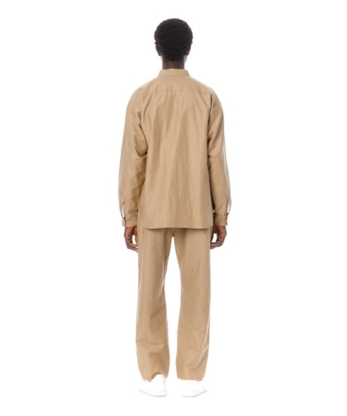 Sandinista(サンディニスタ)の「Cotton Linen Band Collar Shirt / コットンリネンバンドカラーシャツ(シャツ/ブラウス・メンズ・ベージュ/ネイビー・LARGE/MEDIUM/SMALL)」の8枚目の写真