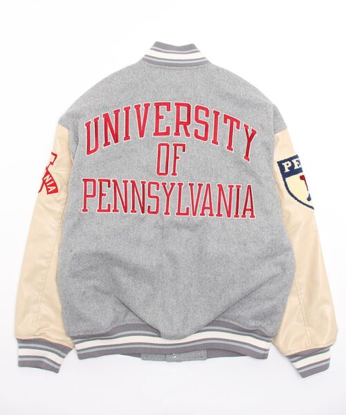 JEANS FACTORY （ジーンズファクトリー）の「【FINEBOYS 2月号掲載】[Jeans Factory Clothes/ジーンズファクトリークローズ] PENNSYLVANIA カレッジロゴワッペンスタジャン（スタジャン・レディース・グレー/ワイン・S/L/M）」の5枚目の写真