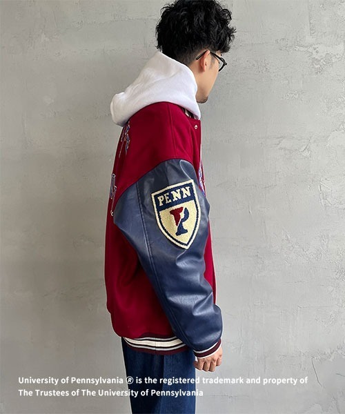 JEANS FACTORY （ジーンズファクトリー）の「【FINEBOYS 2月号掲載】[Jeans Factory Clothes/ジーンズファクトリークローズ] PENNSYLVANIA カレッジロゴワッペンスタジャン（スタジャン・レディース・グレー/ワイン・S/L/M）」の11枚目の写真