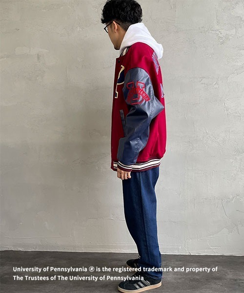 JEANS FACTORY （ジーンズファクトリー）の「【FINEBOYS 2月号掲載】[Jeans Factory Clothes/ジーンズファクトリークローズ] PENNSYLVANIA カレッジロゴワッペンスタジャン（スタジャン・レディース・グレー/ワイン・S/L/M）」の8枚目の写真