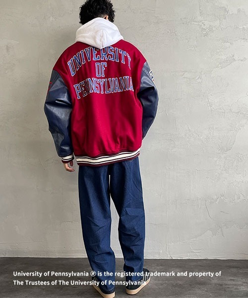 JEANS FACTORY （ジーンズファクトリー）の「【FINEBOYS 2月号掲載】[Jeans Factory Clothes/ジーンズファクトリークローズ] PENNSYLVANIA カレッジロゴワッペンスタジャン（スタジャン・レディース・グレー/ワイン・S/L/M）」の15枚目の写真