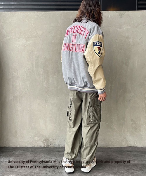 JEANS FACTORY （ジーンズファクトリー）の「【FINEBOYS 2月号掲載】[Jeans Factory Clothes/ジーンズファクトリークローズ] PENNSYLVANIA カレッジロゴワッペンスタジャン（スタジャン・レディース・グレー/ワイン・S/L/M）」の17枚目の写真