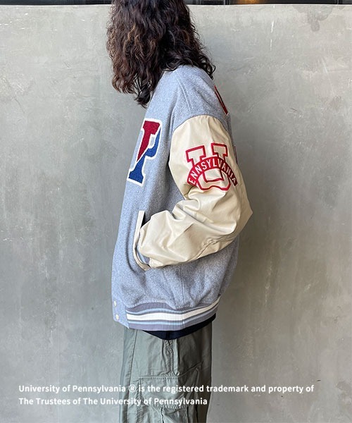 JEANS FACTORY （ジーンズファクトリー）の「【FINEBOYS 2月号掲載】[Jeans Factory Clothes/ジーンズファクトリークローズ] PENNSYLVANIA カレッジロゴワッペンスタジャン（スタジャン・レディース・グレー/ワイン・S/L/M）」の16枚目の写真