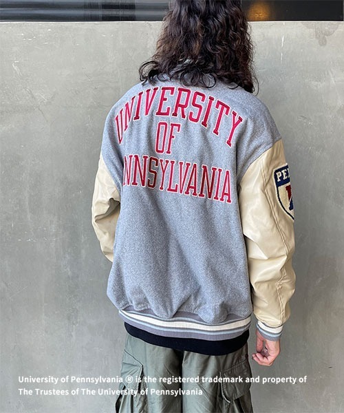 JEANS FACTORY （ジーンズファクトリー）の「【FINEBOYS 2月号掲載】[Jeans Factory Clothes/ジーンズファクトリークローズ] PENNSYLVANIA カレッジロゴワッペンスタジャン（スタジャン・レディース・グレー/ワイン・S/L/M）」の3枚目の写真