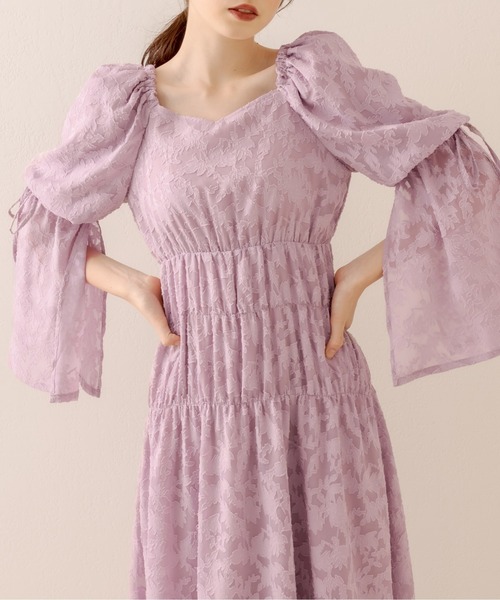 OLIVE des OLIVE（オリーブデオリーブ）の「【スタッフ考案】袖スリットシャーリングワンピース（ワンピース・レディース・アイボリー/ラベンダー・FREE）」の17枚目の写真