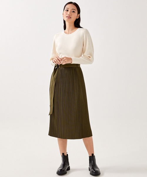 Love,Bonito（ラブボニート）の「ベイリー プリーツ Aラインスカート（スカート・レディース・ブラック/カーキ・SMALL/MEDIUM/X-SMALL/LARGE）」の3枚目の写真