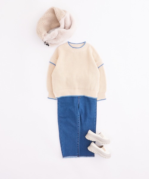 CIAOPANIC TYPY(チャオパニックティピー)の「【KIDS】アゼアミ配色ジャガードニット(ニット/セーター・キッズ・グレー/ブラック/グリーン/アイボリー・S/M/L/XL/XXL)」の5枚目の写真