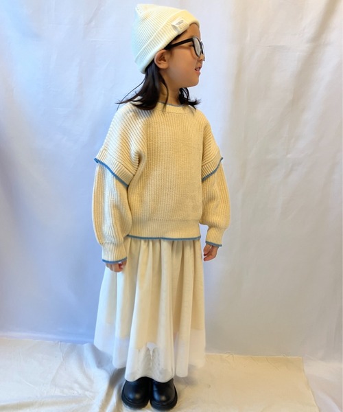 CIAOPANIC TYPY(チャオパニックティピー)の「【KIDS】アゼアミ配色ジャガードニット(ニット/セーター・キッズ・グレー/ブラック/グリーン/アイボリー・S/M/L/XL/XXL)」の21枚目の写真