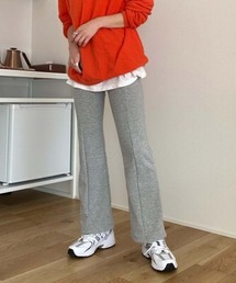 センターシームスウェットフレアパンツ(kiharu select) / スウェットパンツ 裏起毛 レイヤードパンツ