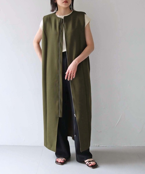 Lant Kalte（ラントカルテ）の「【Lant Kalte】3wayダンボールジレワンピース（ワンピース・レディース・ブラック/カーキ・M）」の2枚目の写真