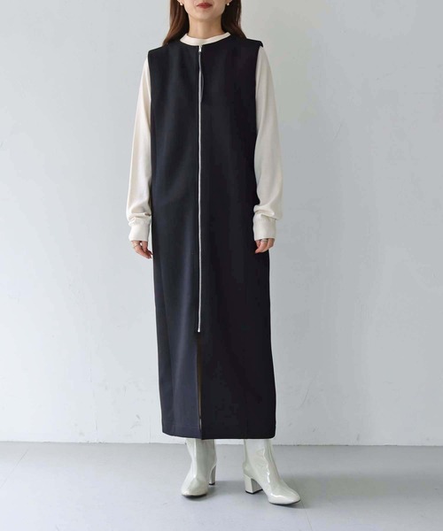 Lant Kalte（ラントカルテ）の「【Lant Kalte】3wayダンボールジレワンピース（ワンピース・レディース・ブラック/カーキ・M）」の10枚目の写真