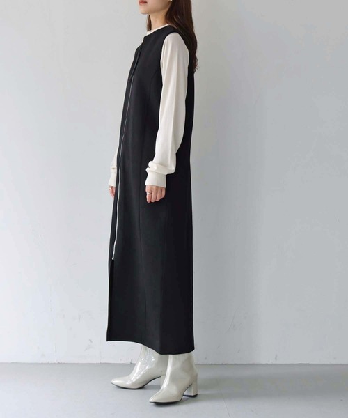 Lant Kalte（ラントカルテ）の「【Lant Kalte】3wayダンボールジレワンピース（ワンピース・レディース・ブラック/カーキ・M）」の11枚目の写真