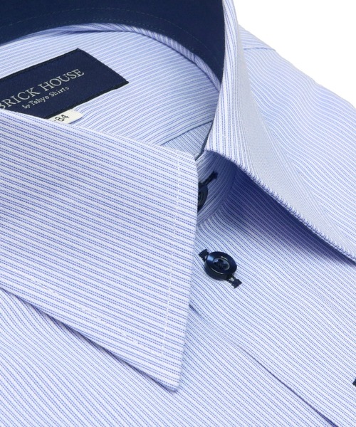 TOKYO SHIRTS（トウキョウシャツ）の「静電気防止 形態安定ノーアイロン レギュラー 長袖ビジネスワイシャツ（ビジネスシャツ・メンズ・ブルー・首回り39cm-裄丈84cm/首回り37cm-裄丈84cm/首回り43cm-裄丈86cm/首回り42cm-裄丈86cm/首回り41cm-裄丈86cm/首回り41cm-裄丈82cm/首回り39cm-裄丈80cm/首回り43cm-裄丈82cm/首回り37cm-裄丈80cm/首回り42cm-裄丈82cm）」の2枚目の写真
