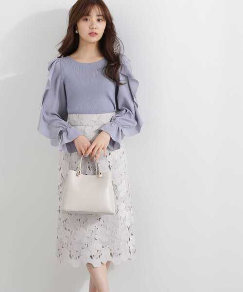 PROPORTION BODY DRESSING(プロポーションボディドレッシング)の「スプリングフラワーケミカルレースタイトスカート / 1213120107(スカート・レディース・カーキ/グレー/パープル・X-SMALL/SMALL/MEDIUM)」の20枚目の写真