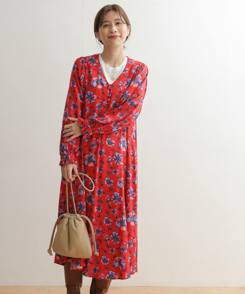 【セール】カラーグランドフラワープリントワンピース（ワンピース）｜URBAN RESEARCH DOORS（アーバンリサーチドアーズ）