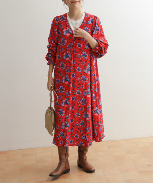 【セール】カラーグランドフラワープリントワンピース（ワンピース）｜URBAN RESEARCH DOORS（アーバンリサーチドアーズ）