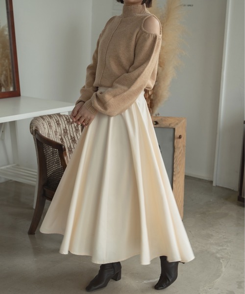Ambre Ciel（アンブルシエル）の「肩開きモチモチニット／【WEB/EC限定商品】（ニット/セーター・レディース・アイボリー/モカ/ベージュ・FREE）」の14枚目の写真