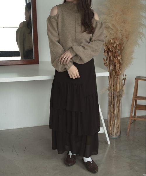 Ambre Ciel（アンブルシエル）の「肩開きモチモチニット／【WEB/EC限定商品】（ニット/セーター・レディース・アイボリー/モカ/ベージュ・FREE）」の10枚目の写真