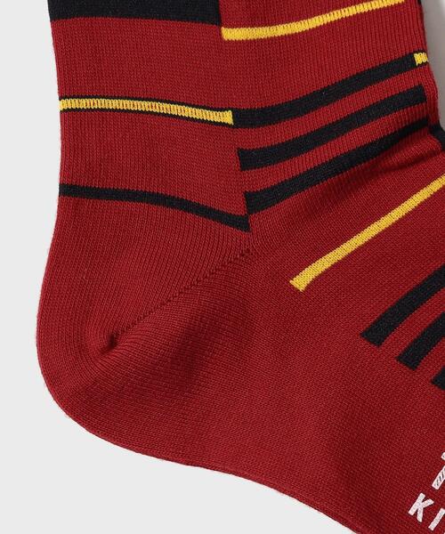 TAKEO KIKUCHI（タケオキクチ）の「◆切り替えボーダー ソックス（ソックス/靴下・メンズ・モスグリーン系2/ネイビー系2/ワイン系4・00）」の5枚目の写真