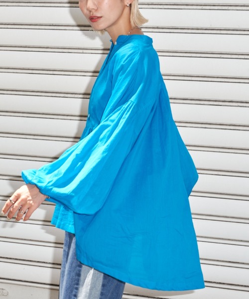 Auntie Rosa Holiday（アンティローザホリデー）の「ボリュームスリーブカフタンブラウス（シャツ/ブラウス・レディース・ブラック/オフホワイト/ブルー・FREE）」の10枚目の写真