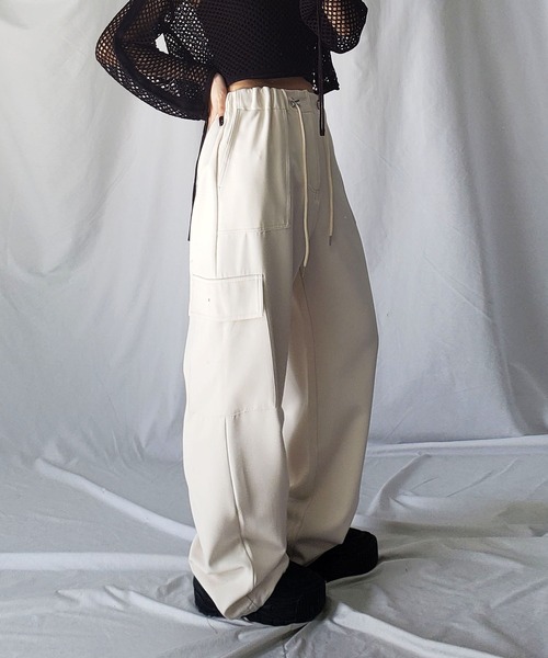 セール】※4size／6color 】2WAYドロストルーズカーゴワイドパンツ