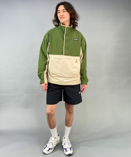 Columbia（コロンビア）の「columbia/コロンビア デシュートバレーウインドシェル 撥水 UVケア ポケット WM7495（ノーカラージャケット・メンズ・カーキ/オレンジ・XL/M/L）」の7枚目の写真