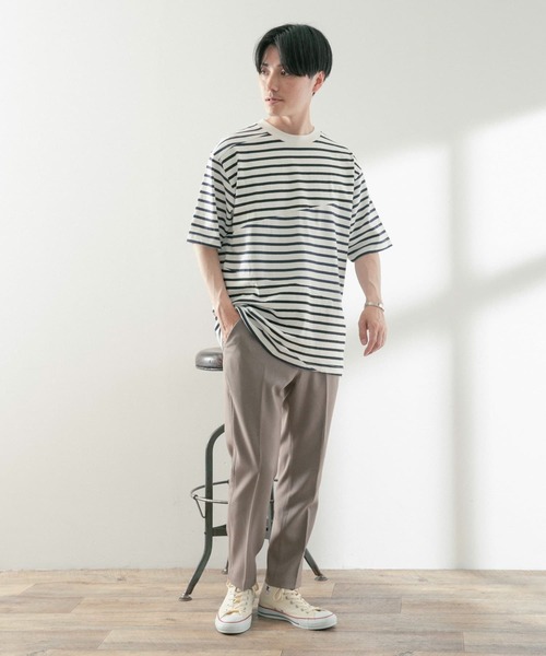 ITEMS URBANRESEARCH（アイテムズ アーバンリサーチ）の「ポリツイル テーパードパンツ（スラックス・メンズ・チャコールグレー/ベージュ/ネイビー・MEDIUM/LARGE）」の14枚目の写真