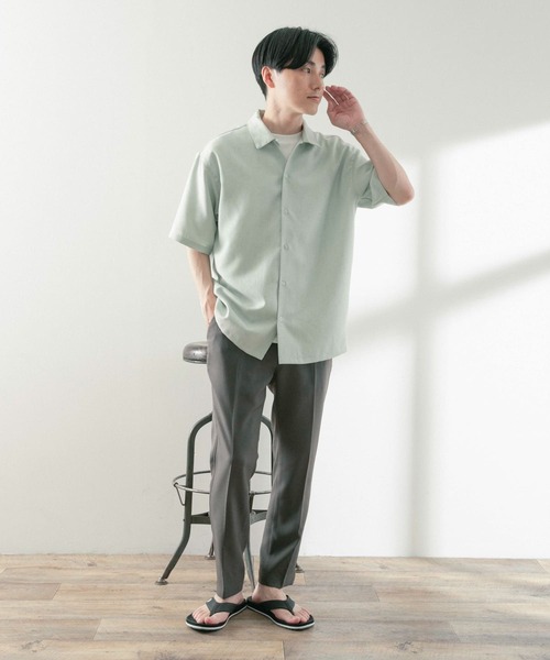 ITEMS URBANRESEARCH（アイテムズ アーバンリサーチ）の「ポリツイル テーパードパンツ（スラックス・メンズ・チャコールグレー/ベージュ/ネイビー・MEDIUM/LARGE）」の12枚目の写真