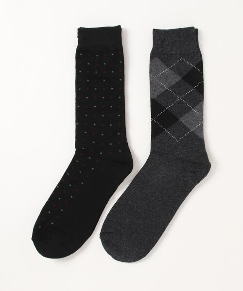 TONE SELECT GOODS(トーンセレクトグッズ)の「【urge】 〈アソート 2足セット〉 メンズ 綿混 クルー丈 ソックス 【抗菌防臭】(ソックス/靴下・メンズ・ブラック系3/ブラック系4/ブラック系2/ブラック系1/ブラック系5・FREE)」の2枚目の写真
