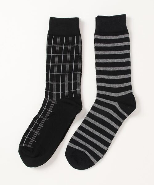 TONE SELECT GOODS(トーンセレクトグッズ)の「【urge】 〈アソート 2足セット〉 メンズ 綿混 クルー丈 ソックス 【抗菌防臭】(ソックス/靴下・メンズ・ブラック系3/ブラック系4/ブラック系2/ブラック系1/ブラック系5・FREE)」の4枚目の写真